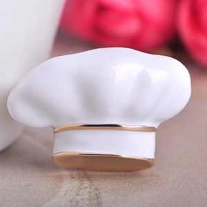 Adorable White Chef's Hat Pin, 3 Dimensional